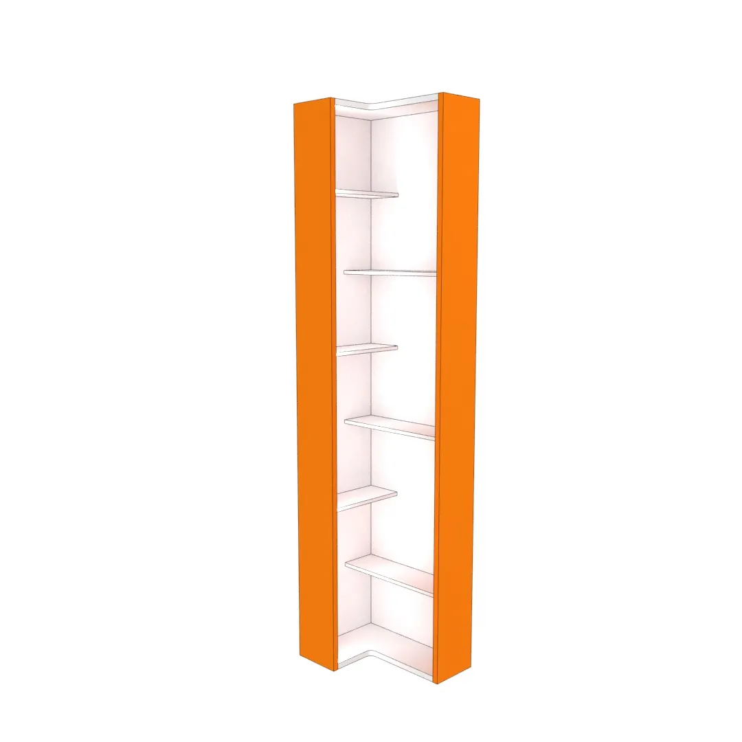 Стеллаж завершающий угловой разносторонний  с подсветкой L230.60 L/R