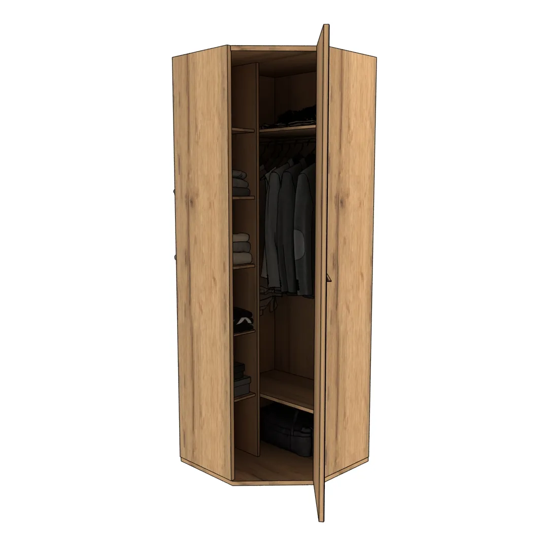 Шкаф угловой равносторонний с зеркалом C-218Z L/R