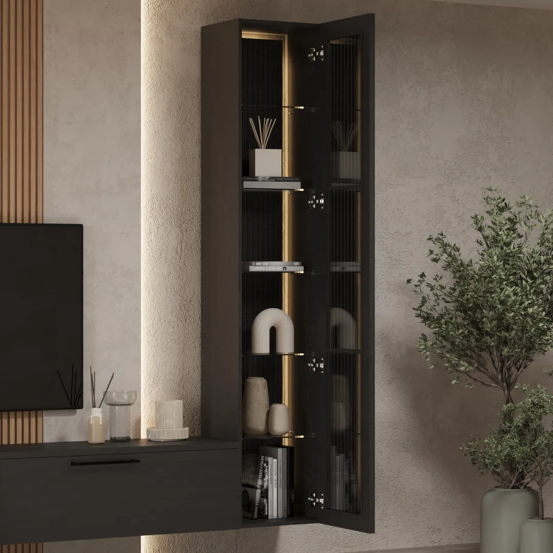 Turin гостиная, фасады натуральный шпон 42