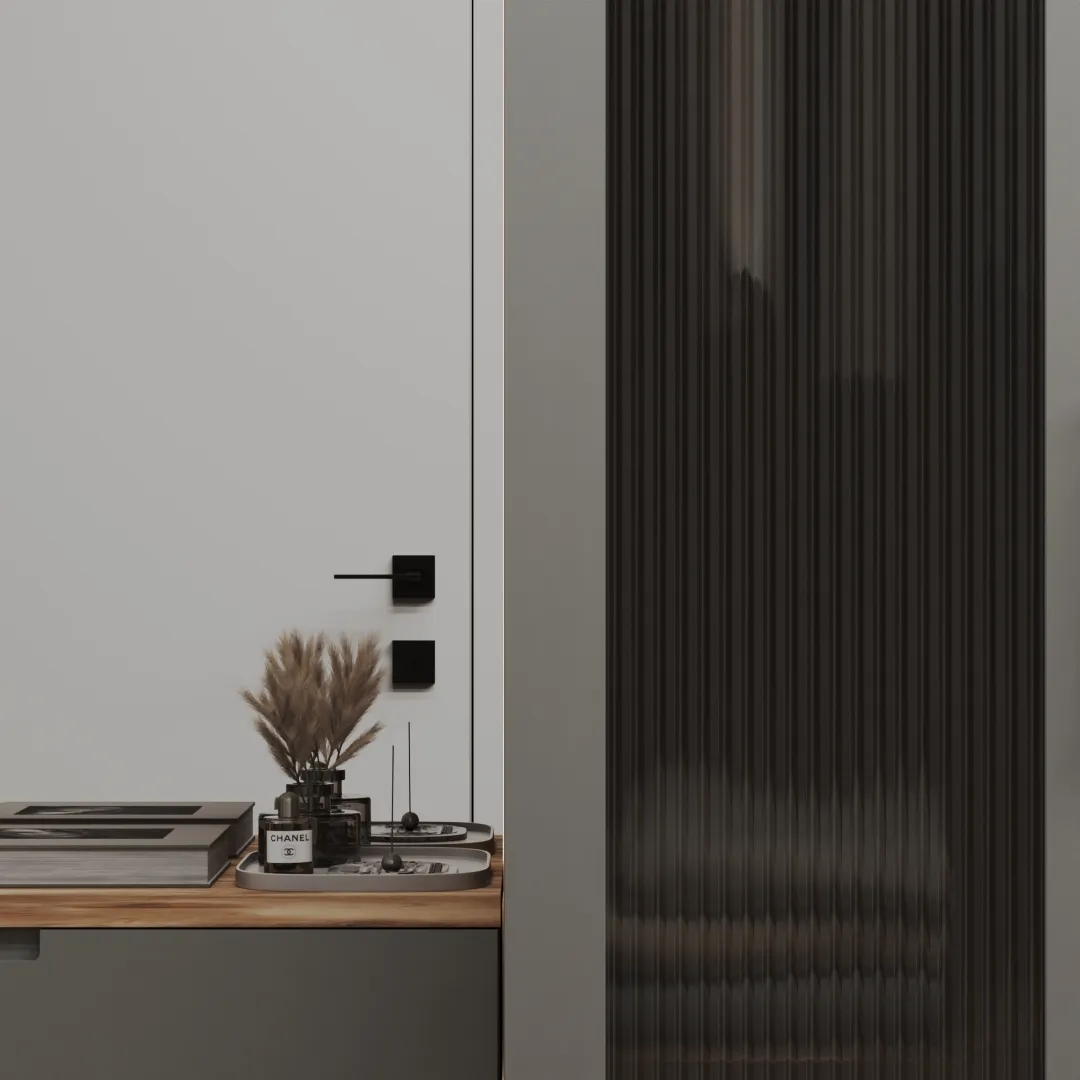 Шкаф 2 дверный, фрезерованные фасады в эмали нестандарт LE210.60-3