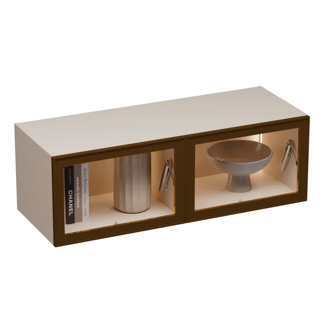 Антресоль с двумя откидными стеклянными дверями R312.45ST с подсветкой Антресоль с двумя откидными стеклянными дверями R312.45ST с подсветкой