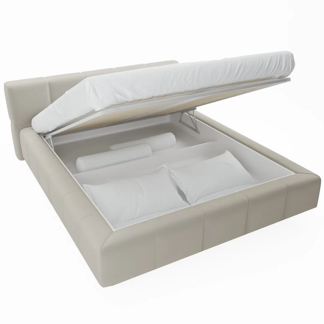 Кровать двуспальная мягкая КВАДРО-СОФТ-М  с подъемным механизмом, 140x200