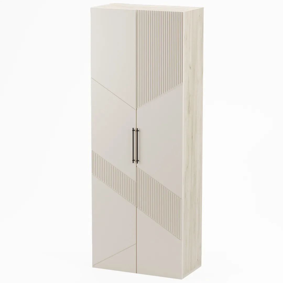 Шкаф 2 дверный, фрезерованные фасады в эмали LE210.44-1