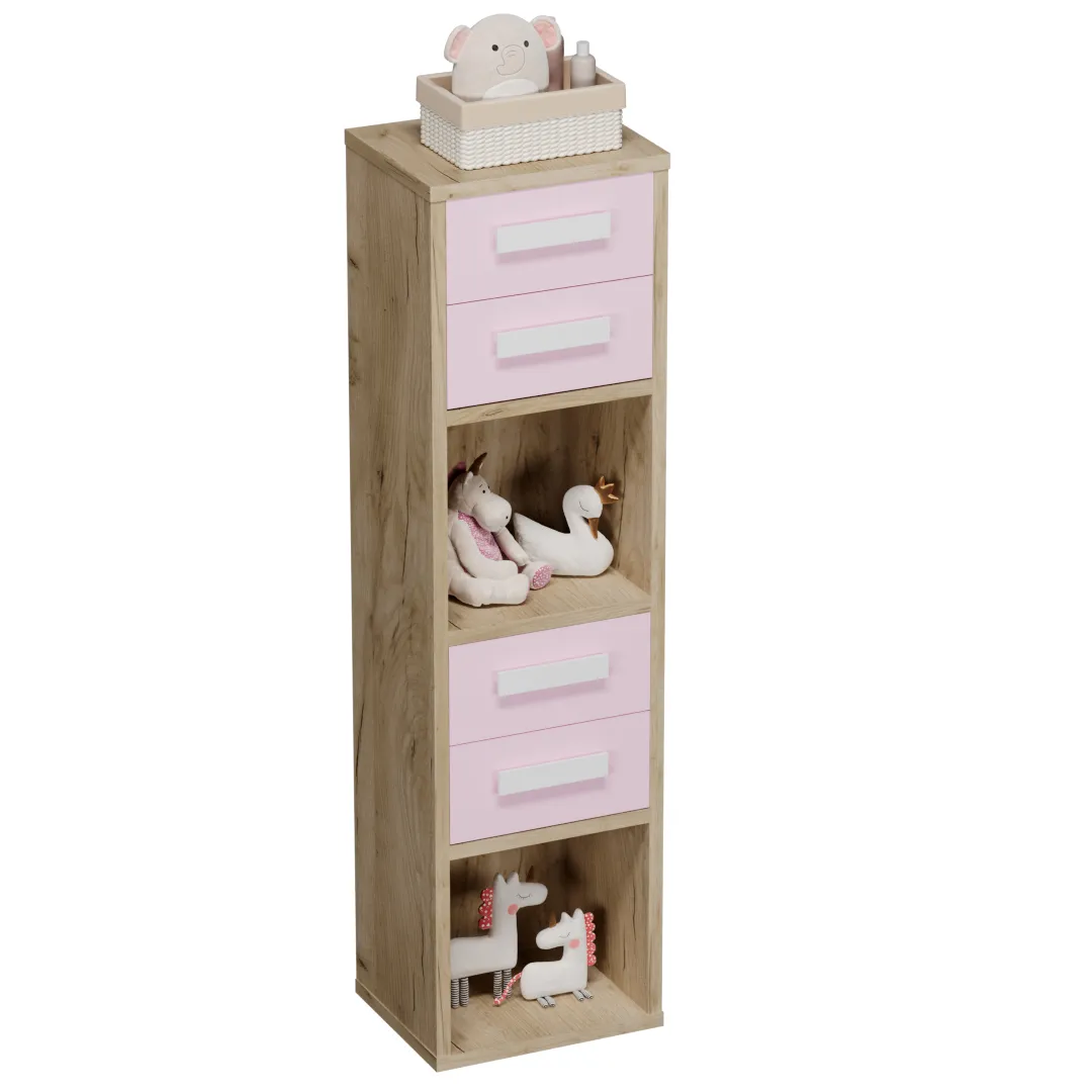 Cтеллаж сквозной книжный на 4 ниши с фасадом E804