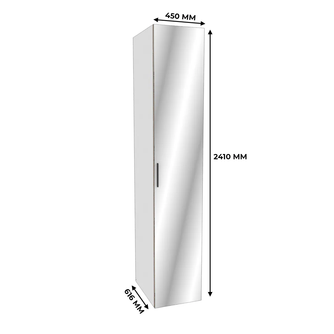 Шкаф 1 дверный узкий с зеркалом L220.60-4Z