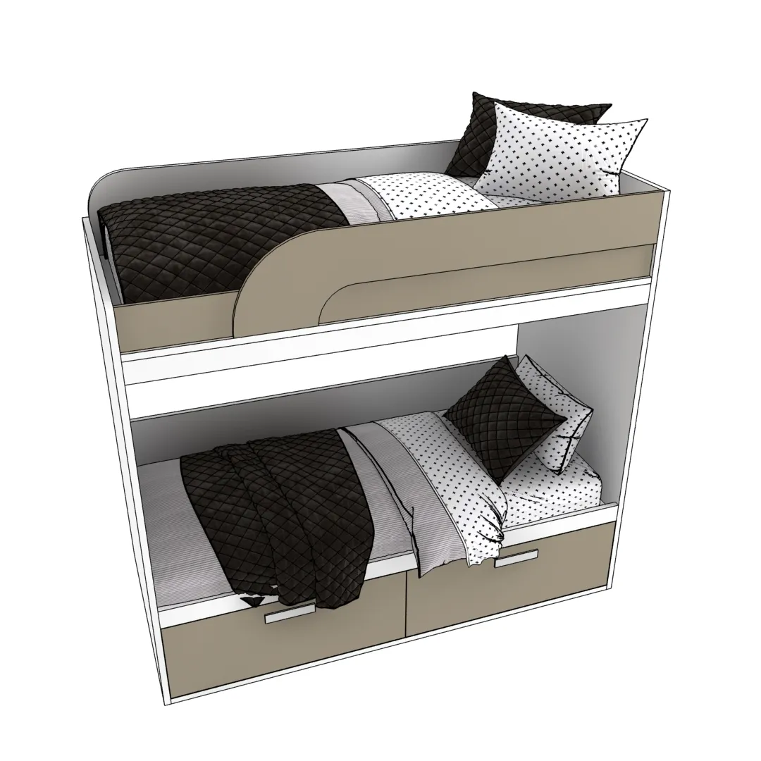 Кровать двухъярусная E905, 90x190 L/R Кровать двухъярусная E905, 90x190 L/R