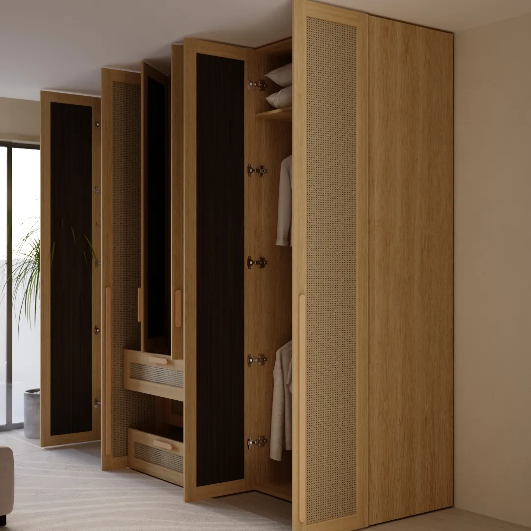 Шкафная группа, фасады натуральный ротанг Лацио 15