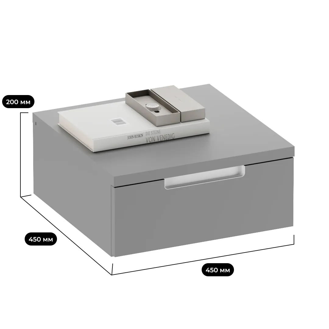 Тумба прикроватная подвесная, фасады в эмали LE709
