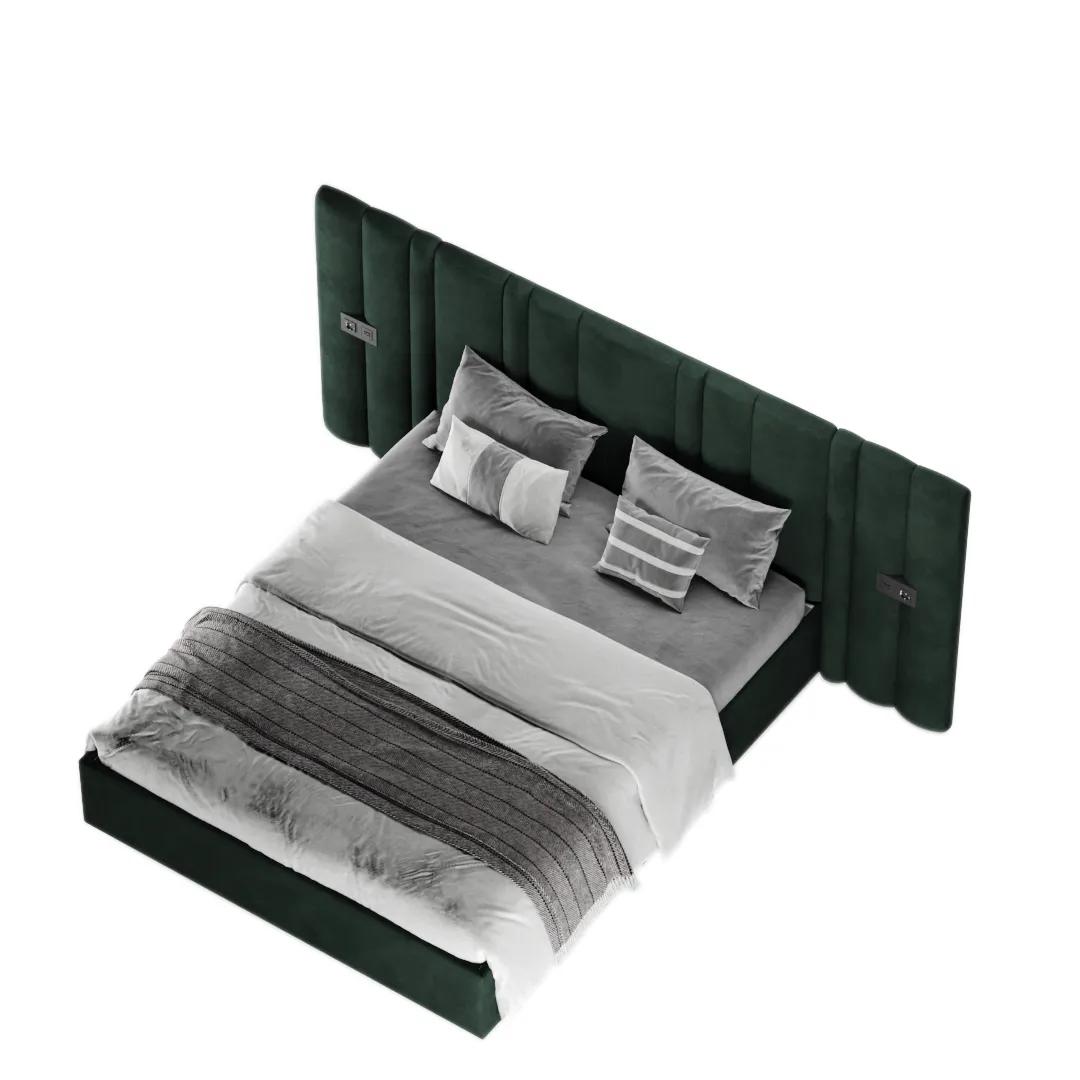 Кровать двуспальная мягкая ХИЛТОН с подъемным механизмом и мягкими панелями, 180x200