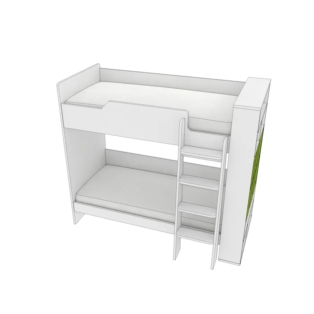 Кровать двухъярусная L908, 90x190 L/R Кровать двухъярусная L908, 90x190 L/R