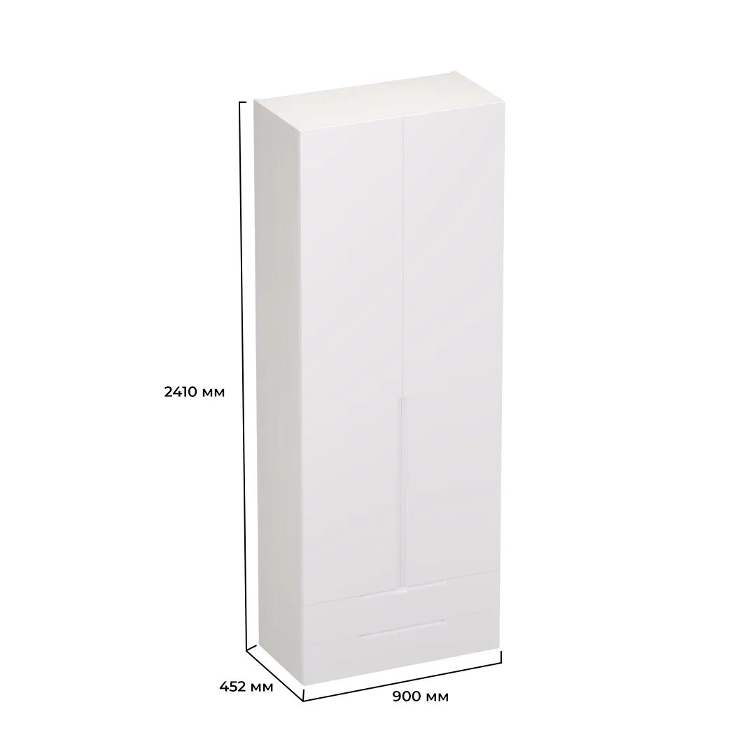 Шкаф 2 дверный с ящиками, фасады в эмали LE-211.44