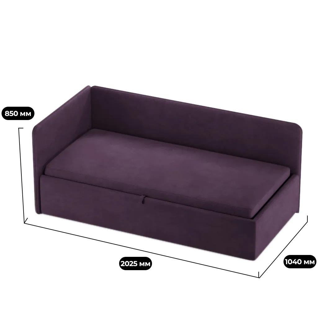 Кровать с подъемным механизмом и ящиком для белья РУБИ М1