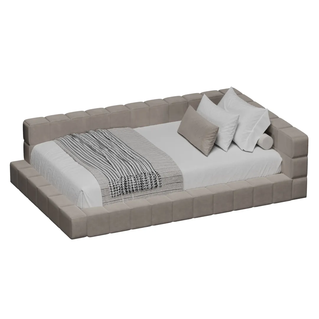 Кровать полутороспальная мягкая с ортопедической решеткой КВАДРО-М, 120х200