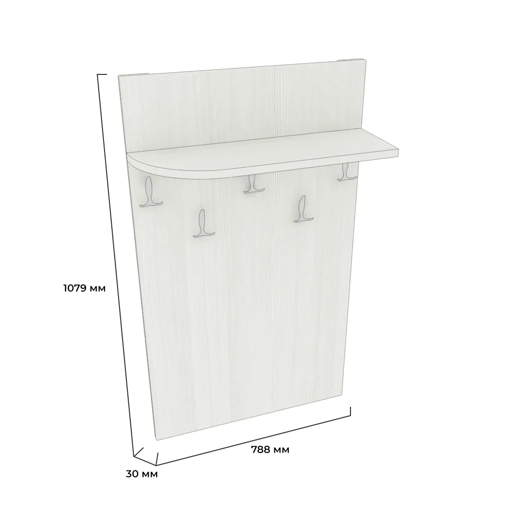 Вешалка настенная полка радиусная P177 L/R