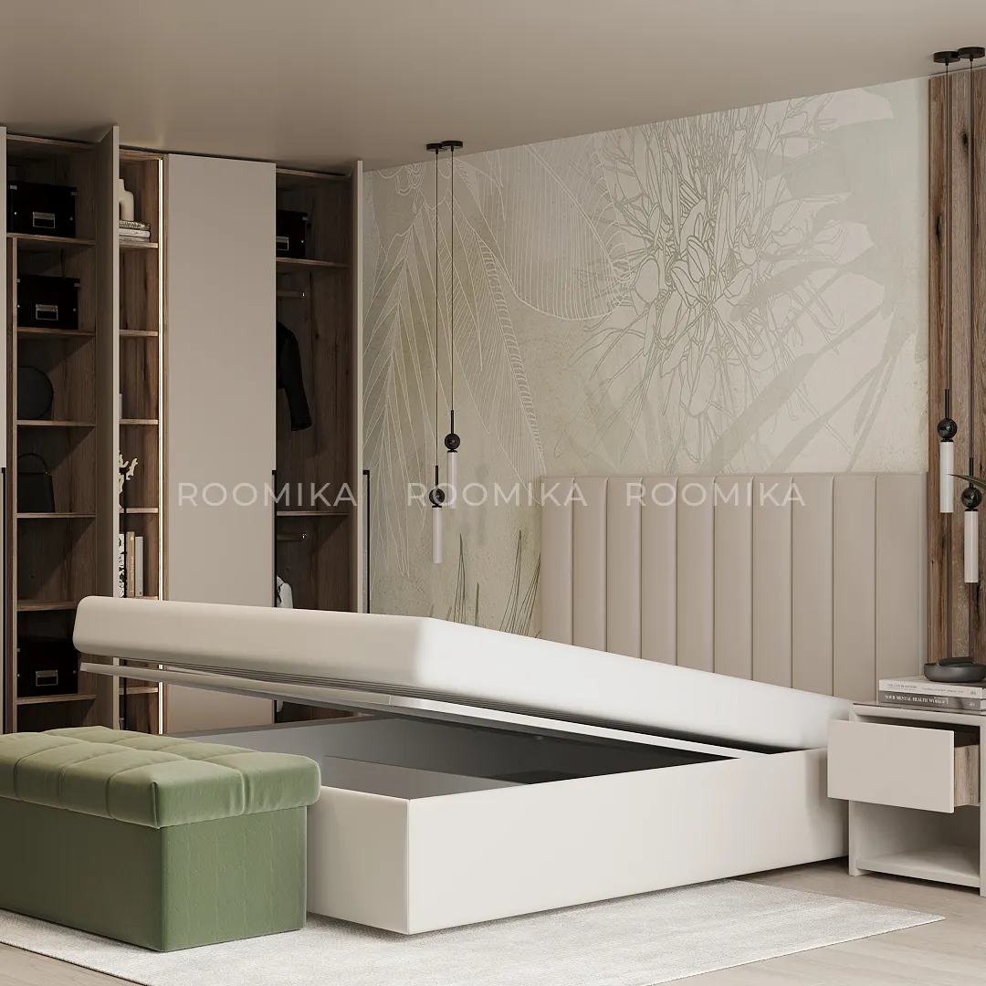 Кровать двуспальная мягкая ЛИБЕРТИ с подъемным механизмом, 200x200