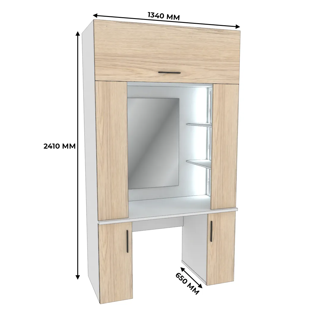 Стол туалетный с секцией и зеркалом с подсветкой  L404.60