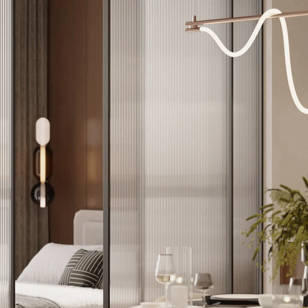 Межкомнатная перегородка для спальни, стекло Эстриадо GRACE 4