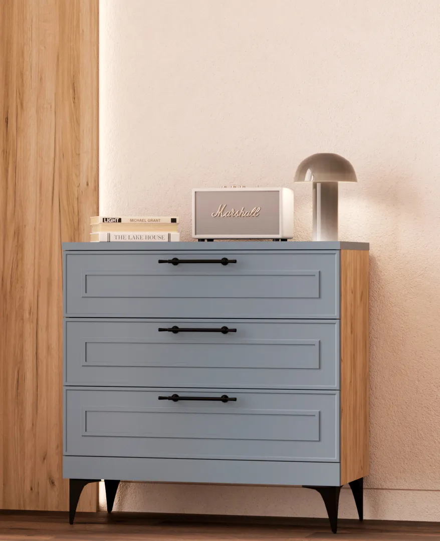 Комод с ящиками узкий с эмалевой столешницей A703.40ES