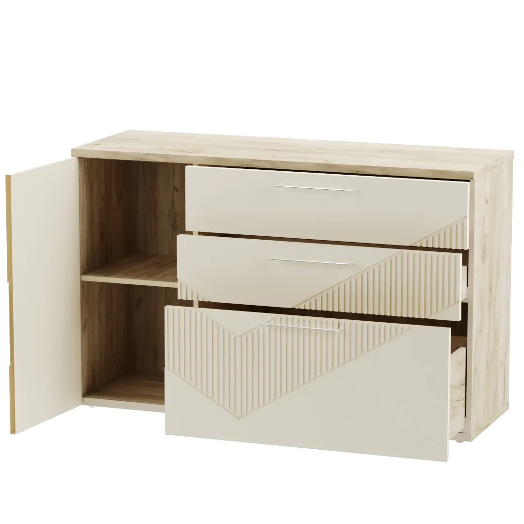 Комод с фрезерованными фасадами в эмали LE706 L/R