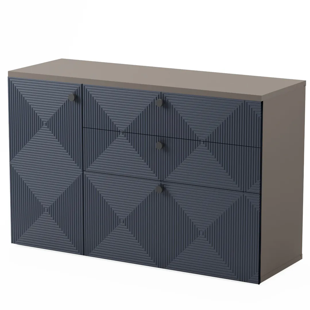 Комод с фрезерованными фасадами в эмали LE706 L/R