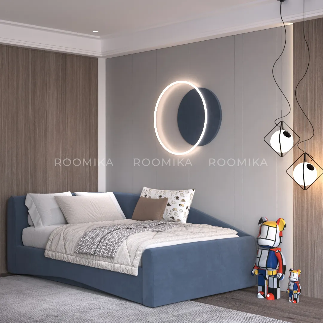 Кровать односпальная мягкая с ящиком для белья ТОКИО, 90x190