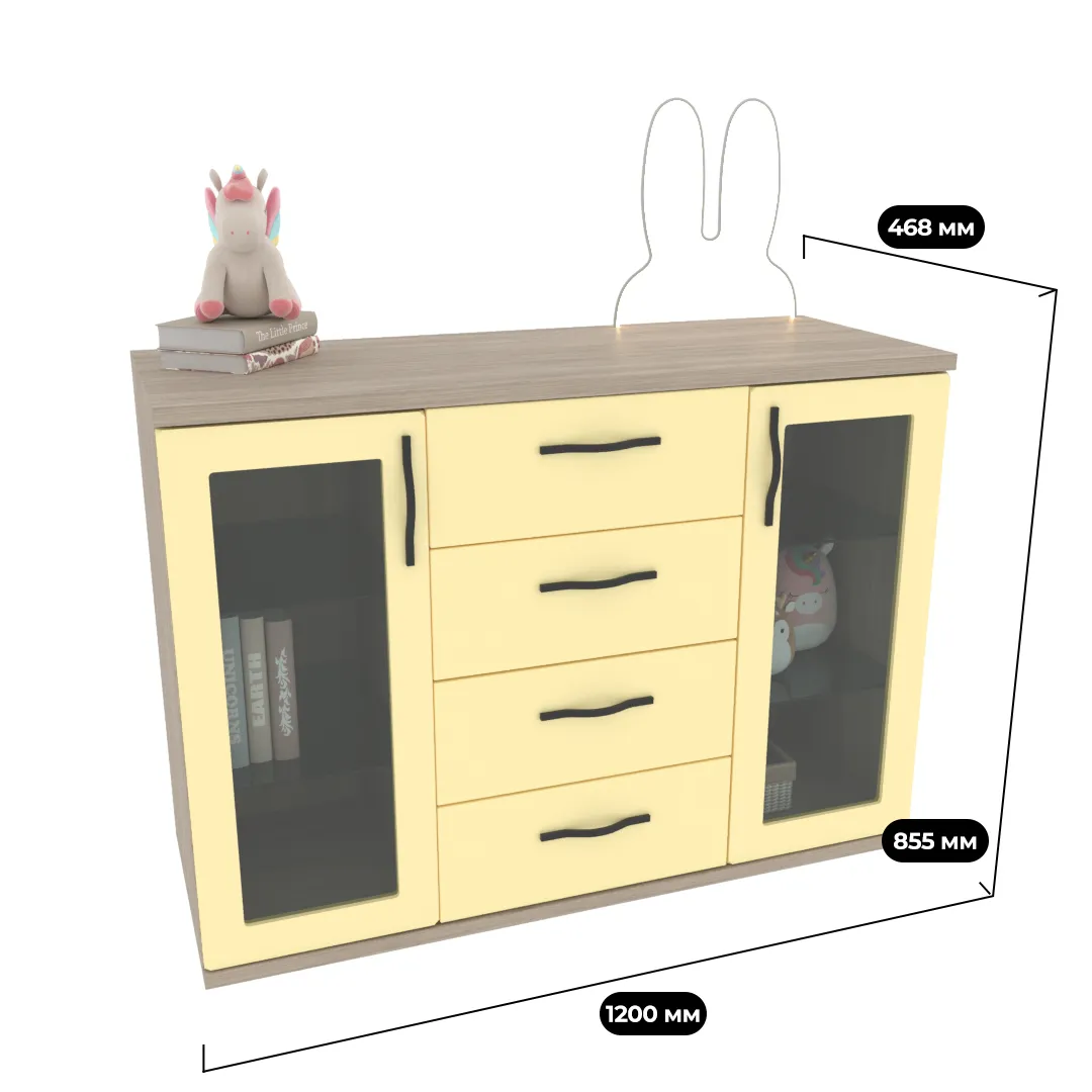 Комод со стеклянными полками P707.1