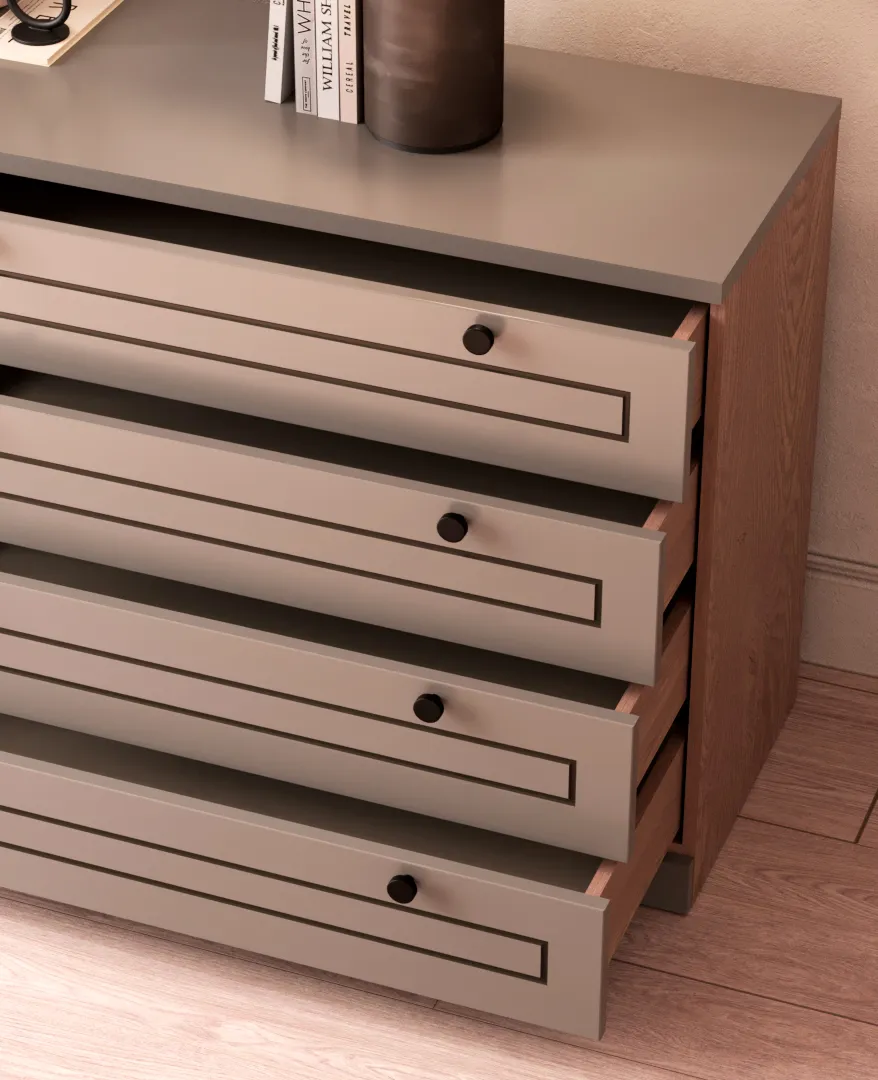 Комод с ящиками узкий с эмалевой столешницей A728.45ES