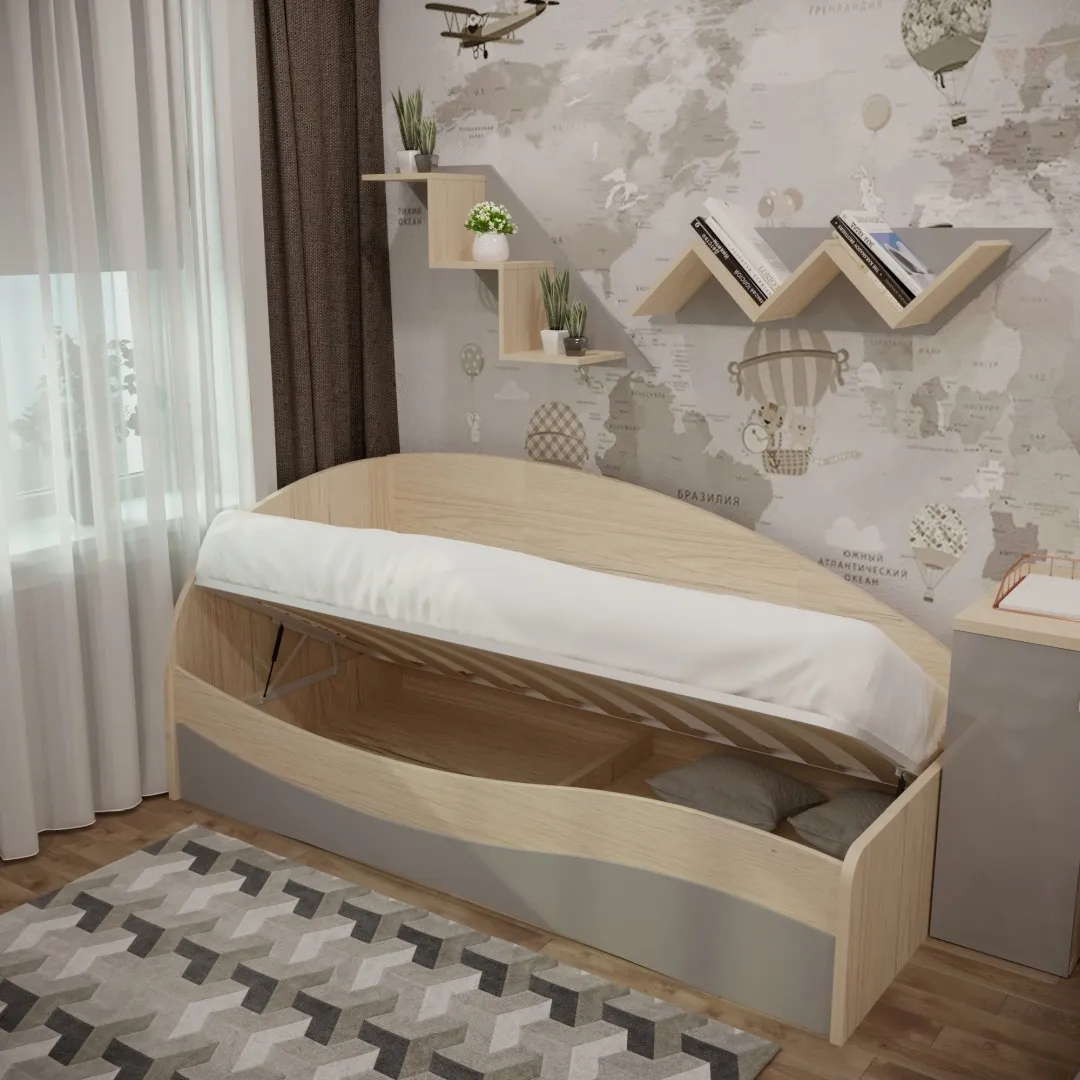 Кровать односпальная P901 с подъемным механизмом, 90x190