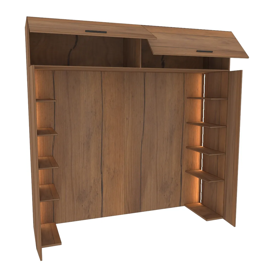 Ниша для кровати с секциями с подсветкой L407.60