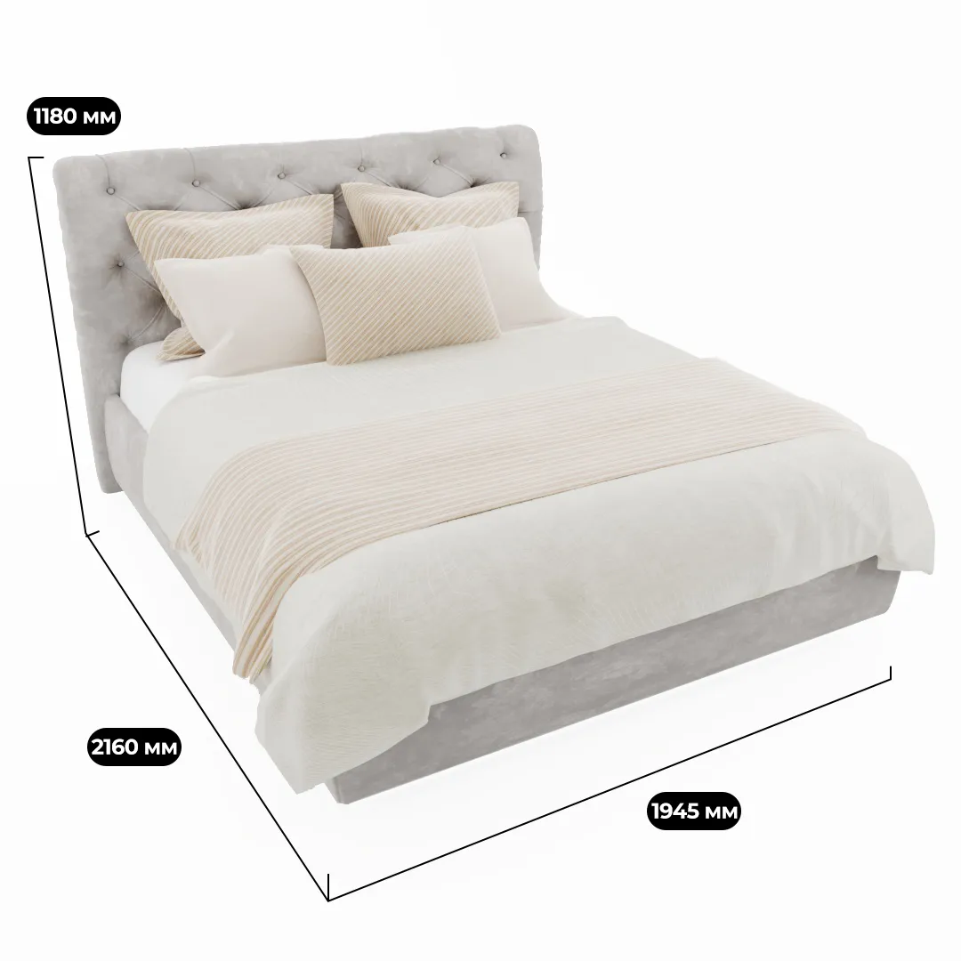 Кровать двуспальная мягкая MIRA с подъемным механизмом, 140x200