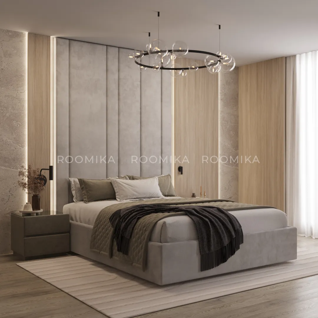 Мягкая кровать-подиум с коробом для хранения, 140x200