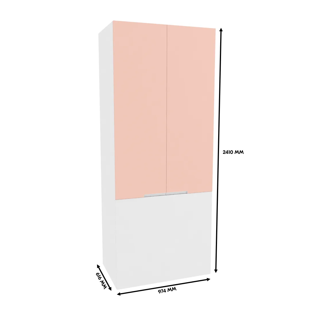 Шкаф двухдверный с фальш стенкой, фасады в эмали LE212