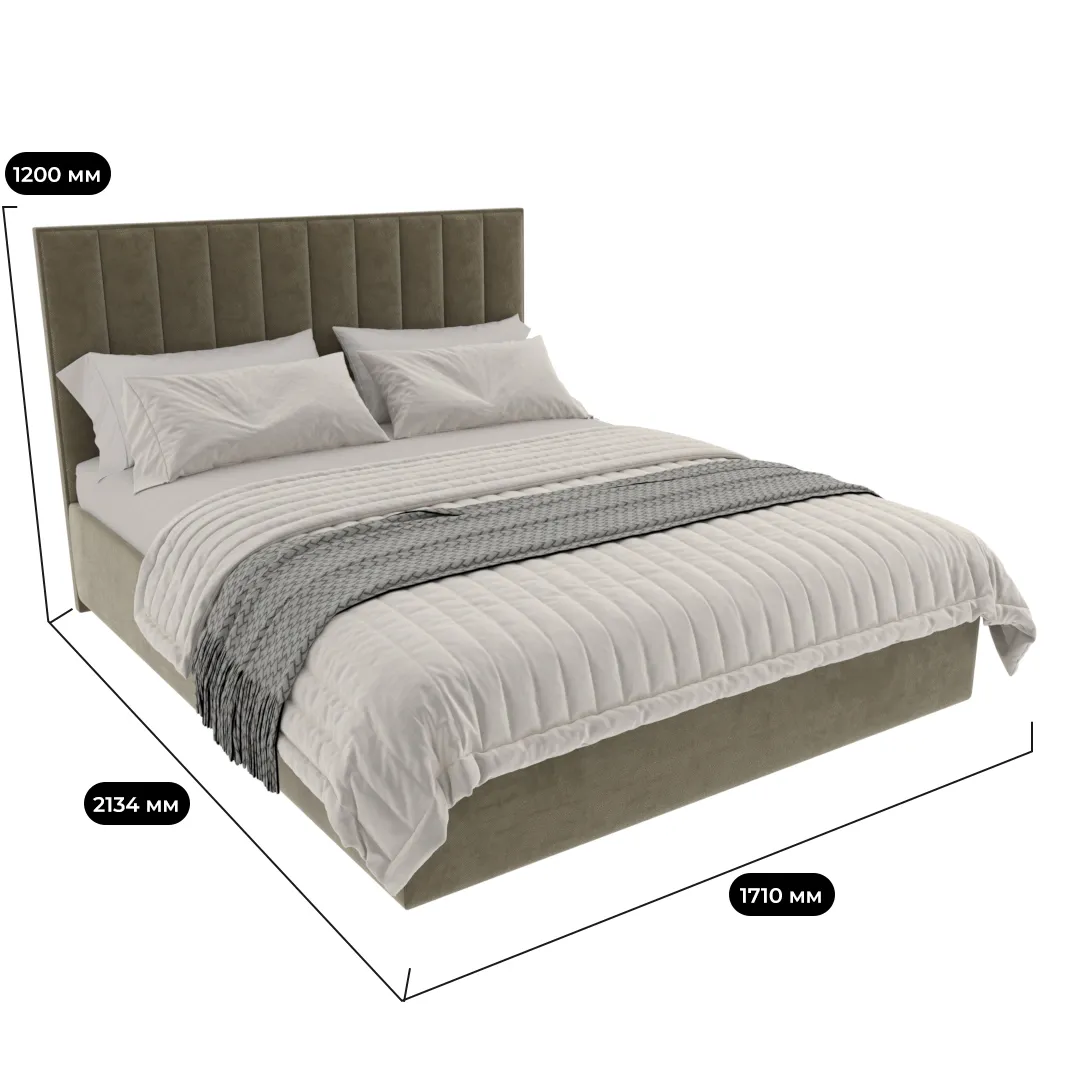 Кровать двуспальная мягкая ЛИБЕРТИ с подъемным механизмом, 160x200