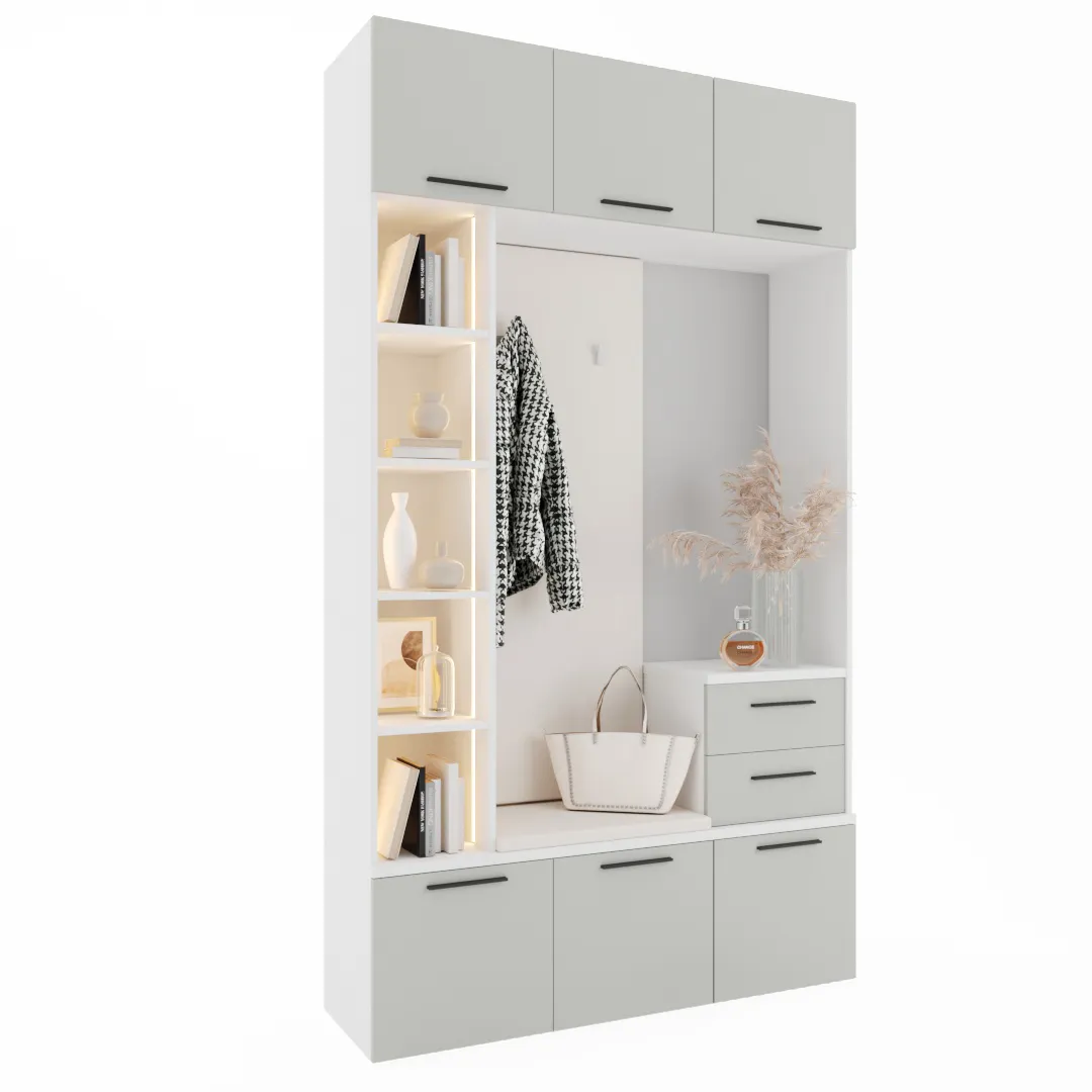 Секция с вешалкой и стеллажом L416