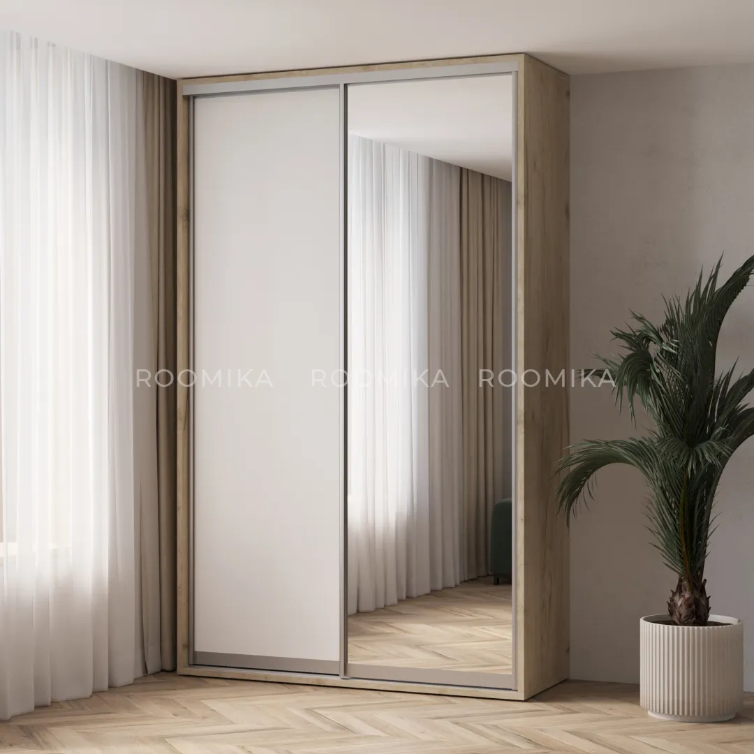 Шкаф-купе ХG166.60-3, профиль INTEGRO, фасад МДФ/зеркало серебро