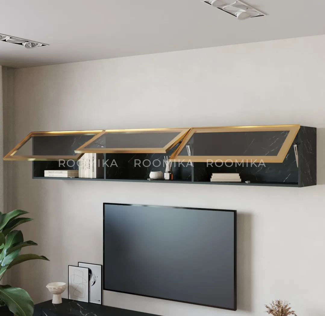 Антресоль с двумя откидными стеклянными дверями R324.35ST