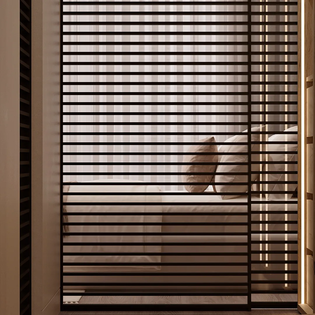 Составная стеклянная перегородка для гардеробной GRACE 21