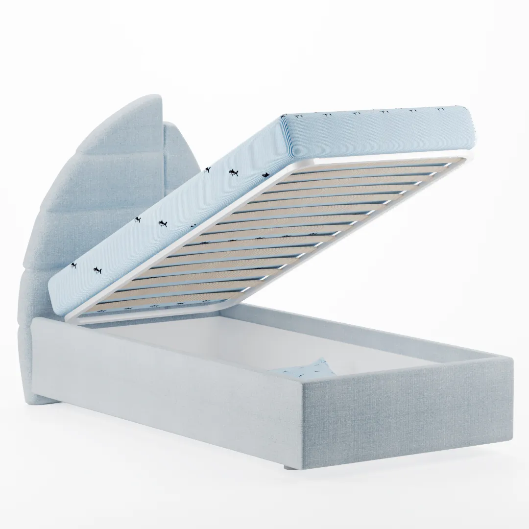 Кровать односпальная мягкая ПАРУС с подъемным механизмом, 90х200