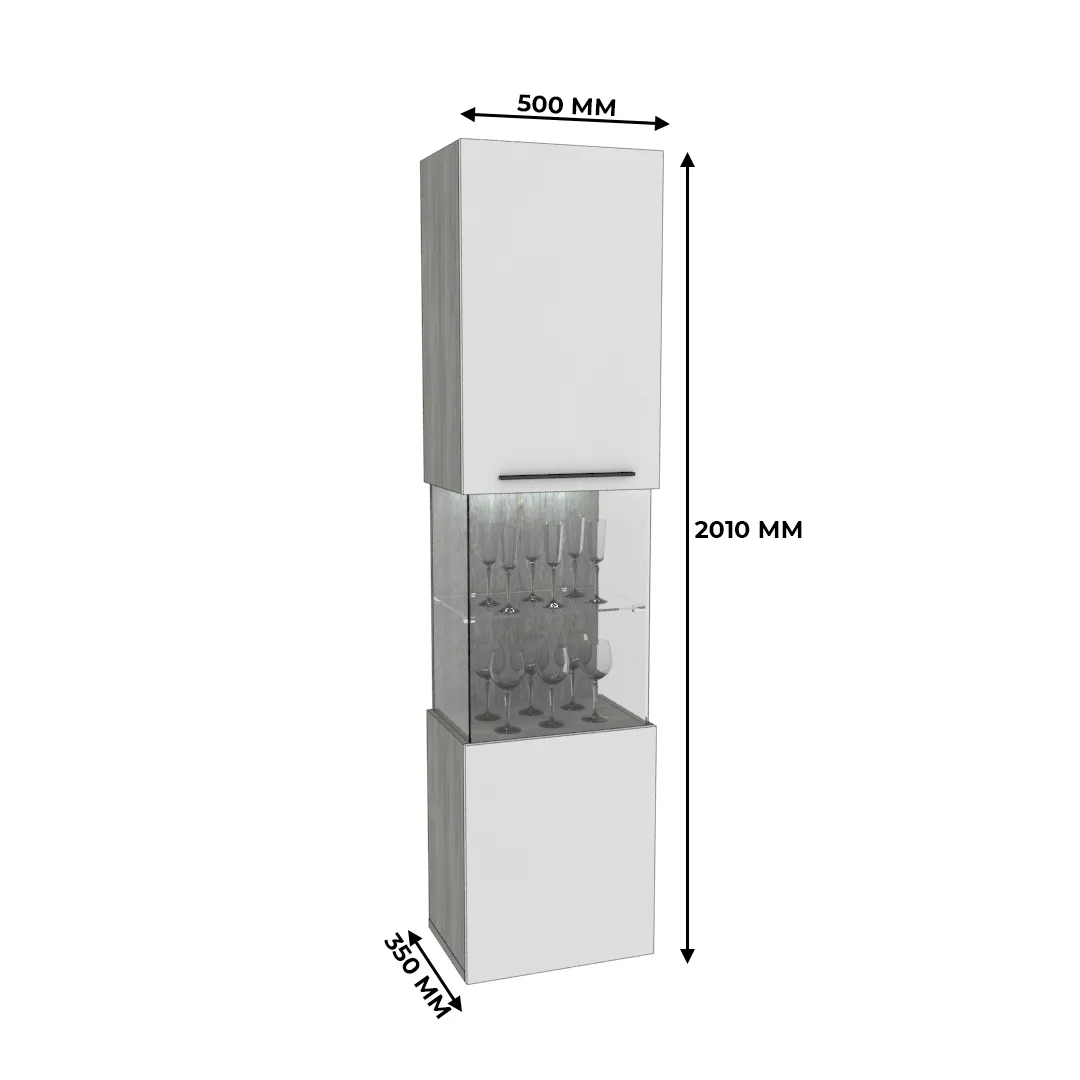 Шкаф напольный с подсветкой LG225 L/R