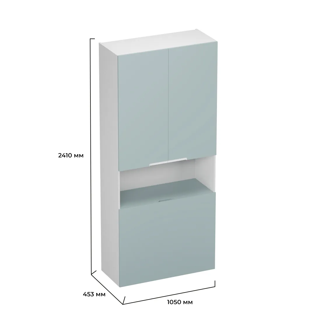 Шкаф двухдверный с фальш стенкой, фасады в эмали LE212.1