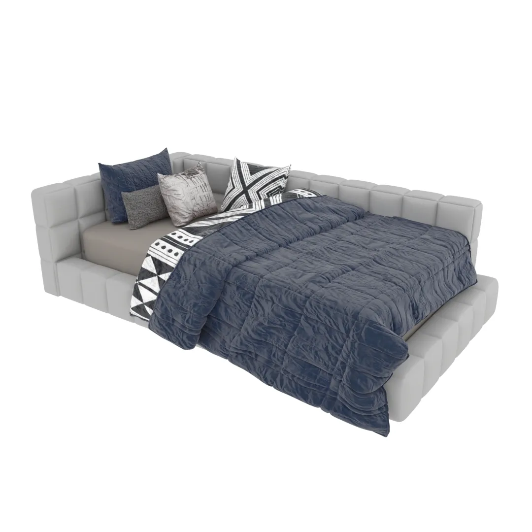 Кровать односпальная мягкая с ортопедической решеткой КВАДРО-m