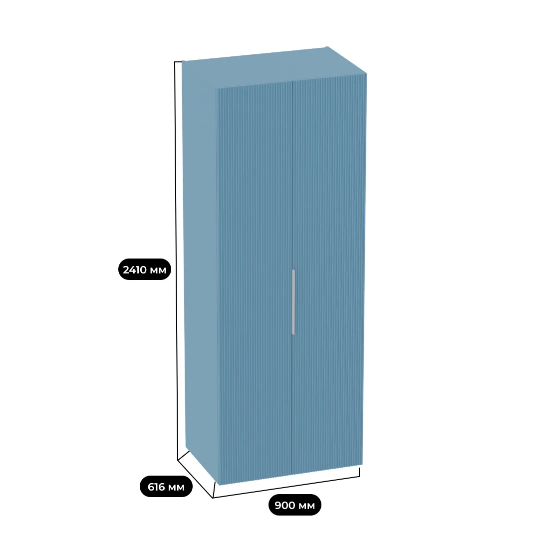 Шкаф 2 дверный, фрезерованные фасады в эмали LE210.60-4