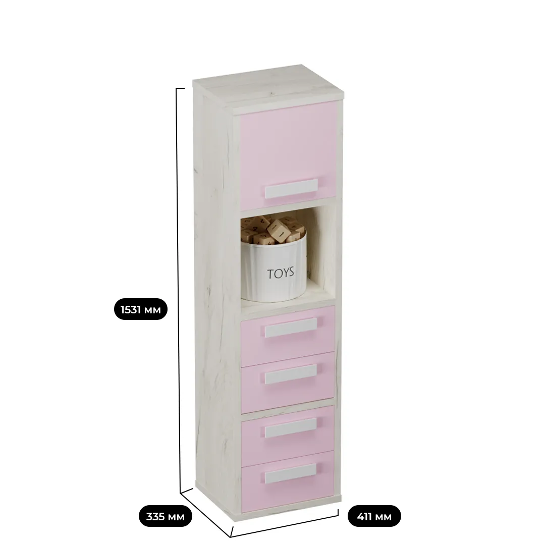 Cтеллаж сквозной книжный на 4 ниши с фасадом E804