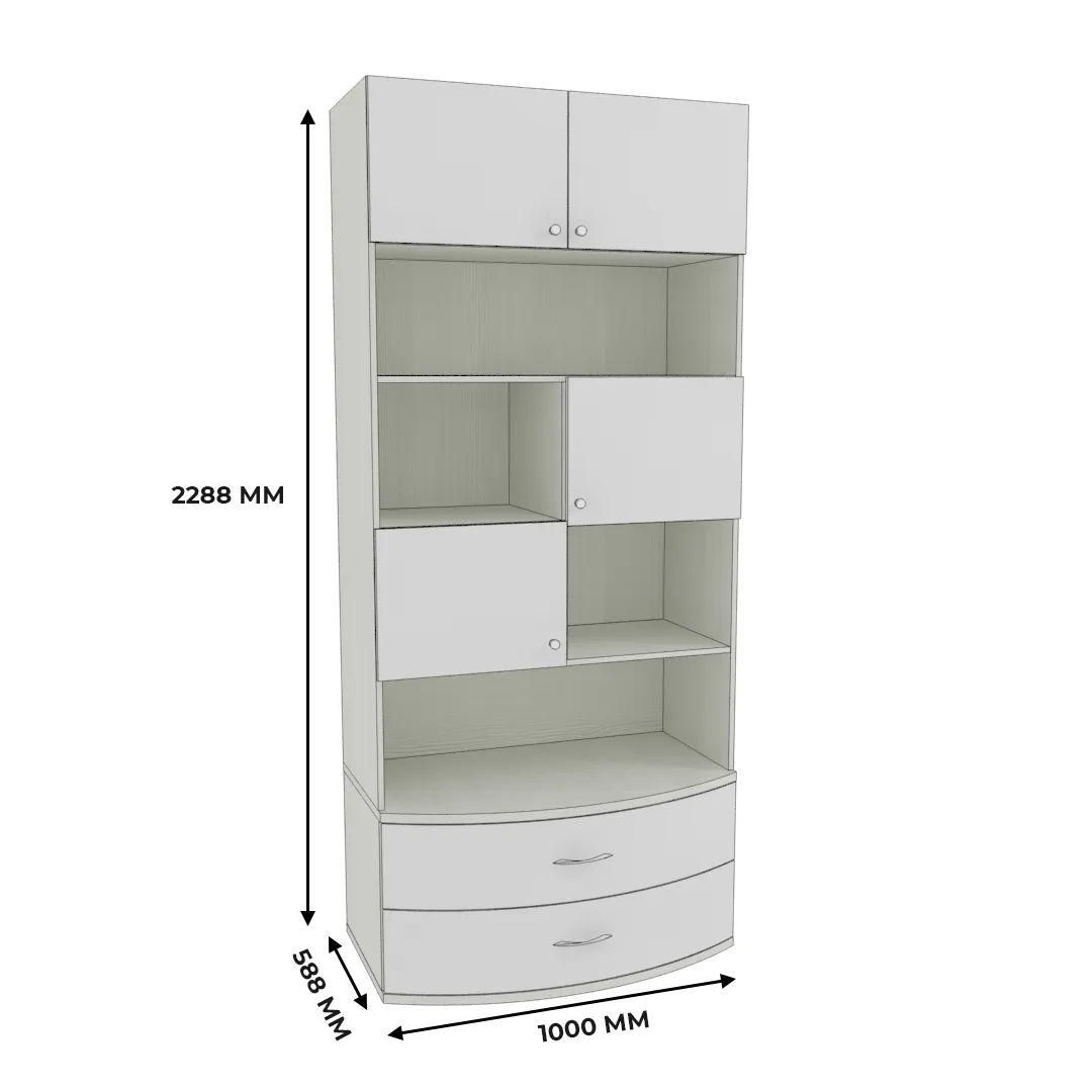 Шкаф книжный с ящиками P217