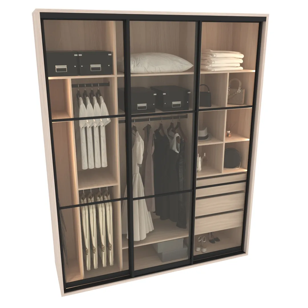 Шкаф-купе ХG216.60-2, профиль INTEGRO, стекло прозрачное, с подсветкой Шкаф-купе ХG216.60-2, профиль INTEGRO, стекло прозрачное, с подсветкой