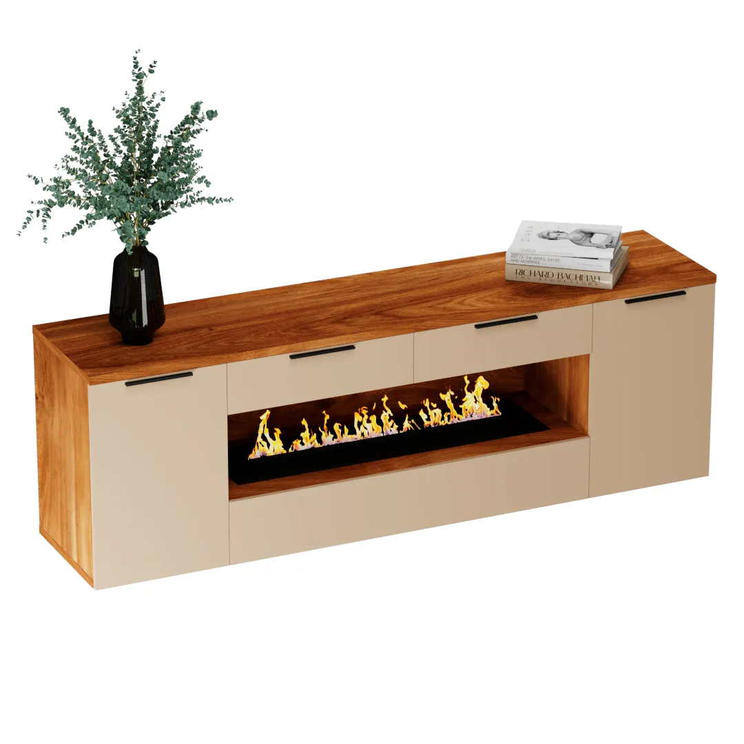 Тумба ТВ напольная с электрокамином L550.450