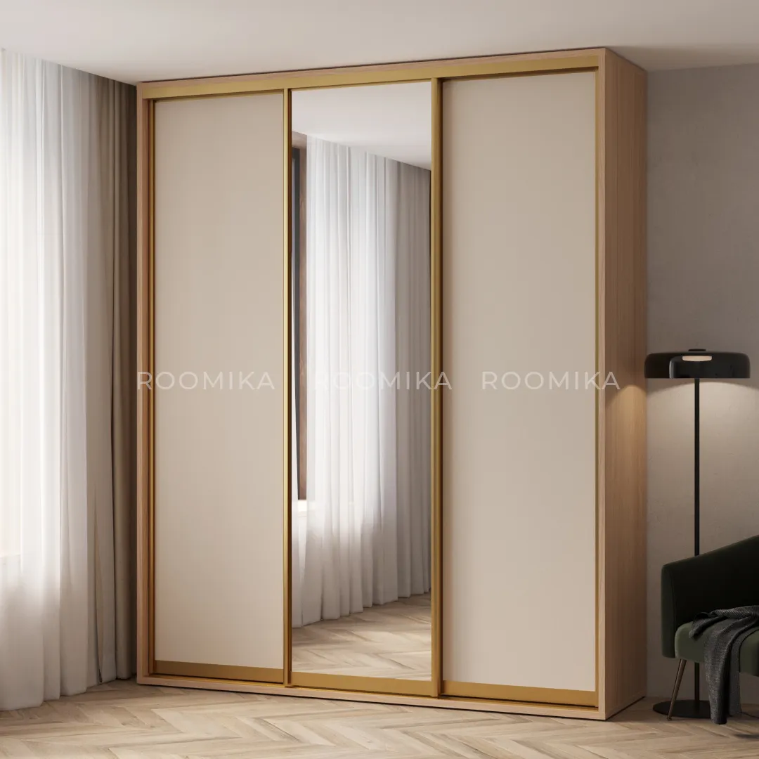 Шкаф-купе ХG210.60-3, профиль INTEGRO, фасад МДФ/зеркало серебро