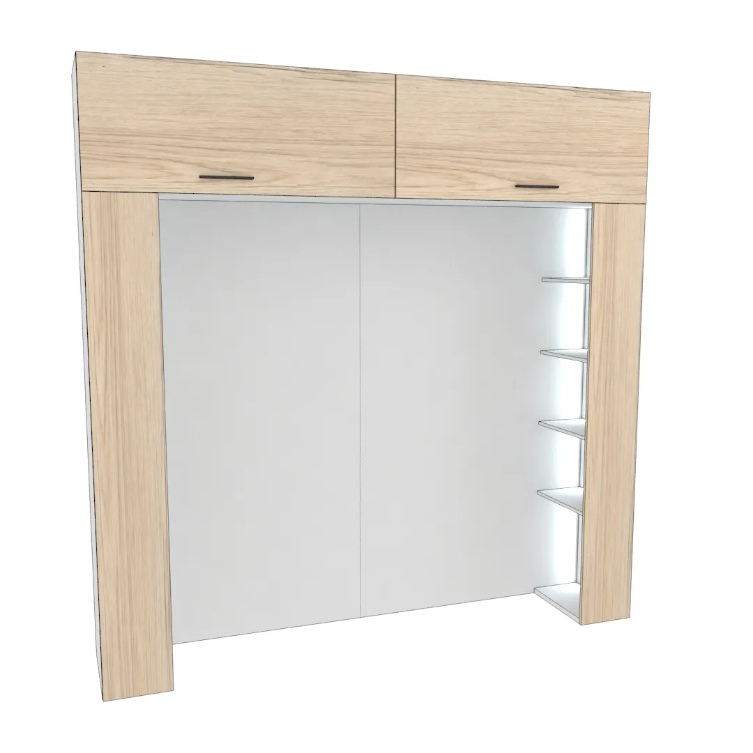 Ниша для кровати с секциями с подсветкой L407.44