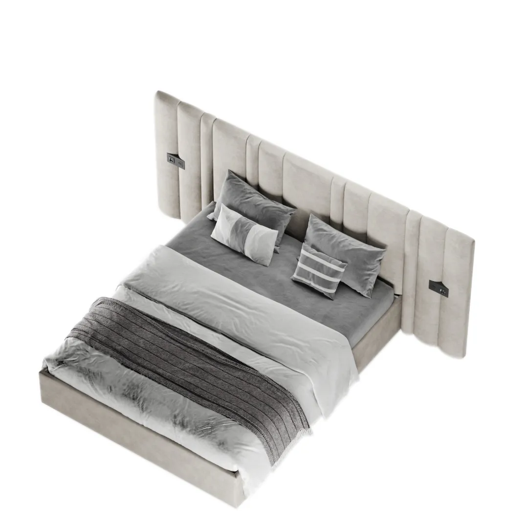 Кровать двуспальная мягкая ХИЛТОН с подъемным механизмом и мягкими панелями, 180x200