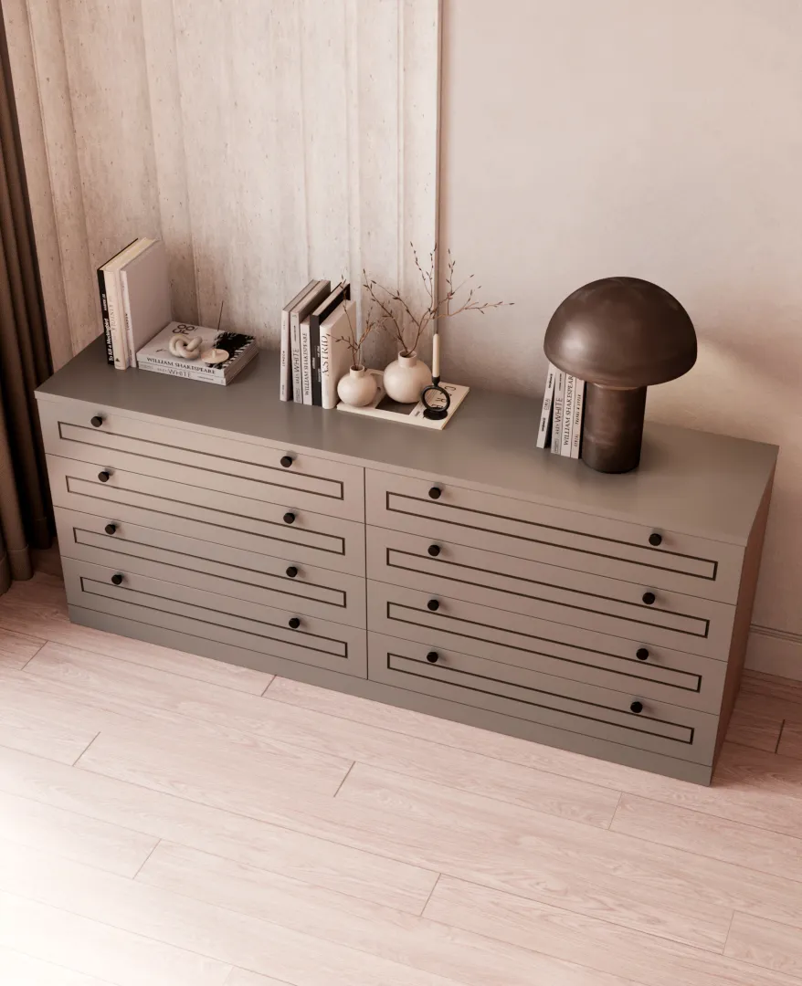 Комод с ящиками узкий с эмалевой столешницей A728.45ES